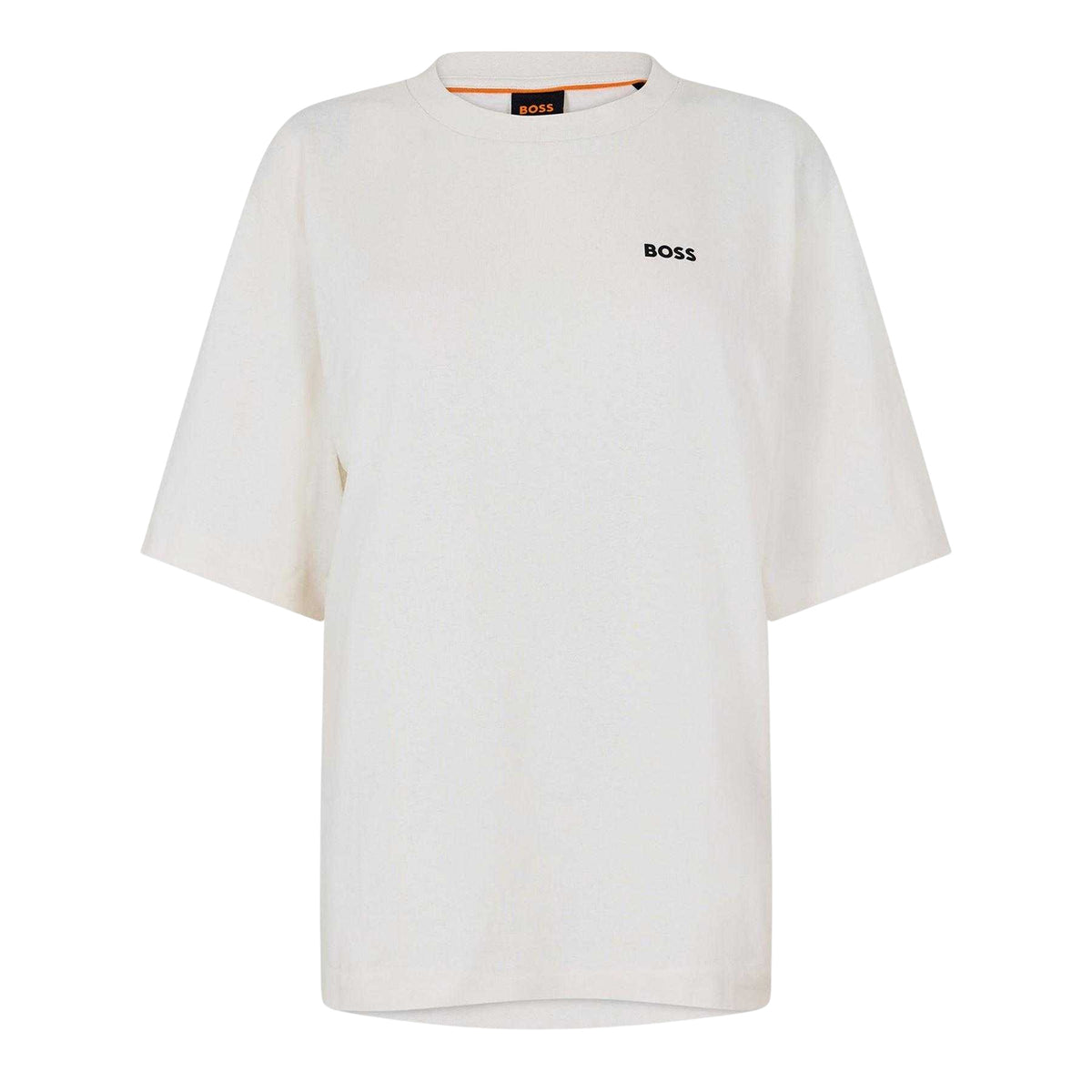 White - Front - Boss Mens Embroidered Logo Regular T-Shirt