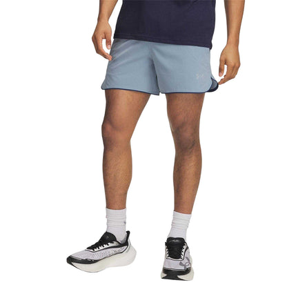 Grey Blue - Side - Under Armour Mens Velociti Perforated Athletic Running Shorts