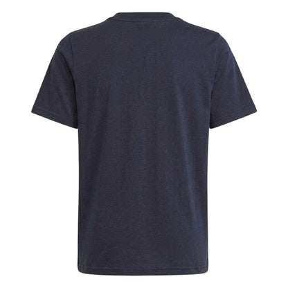 Navy - Back - Adidas Childrens-Kids Manchester United Cotton T-Shirt