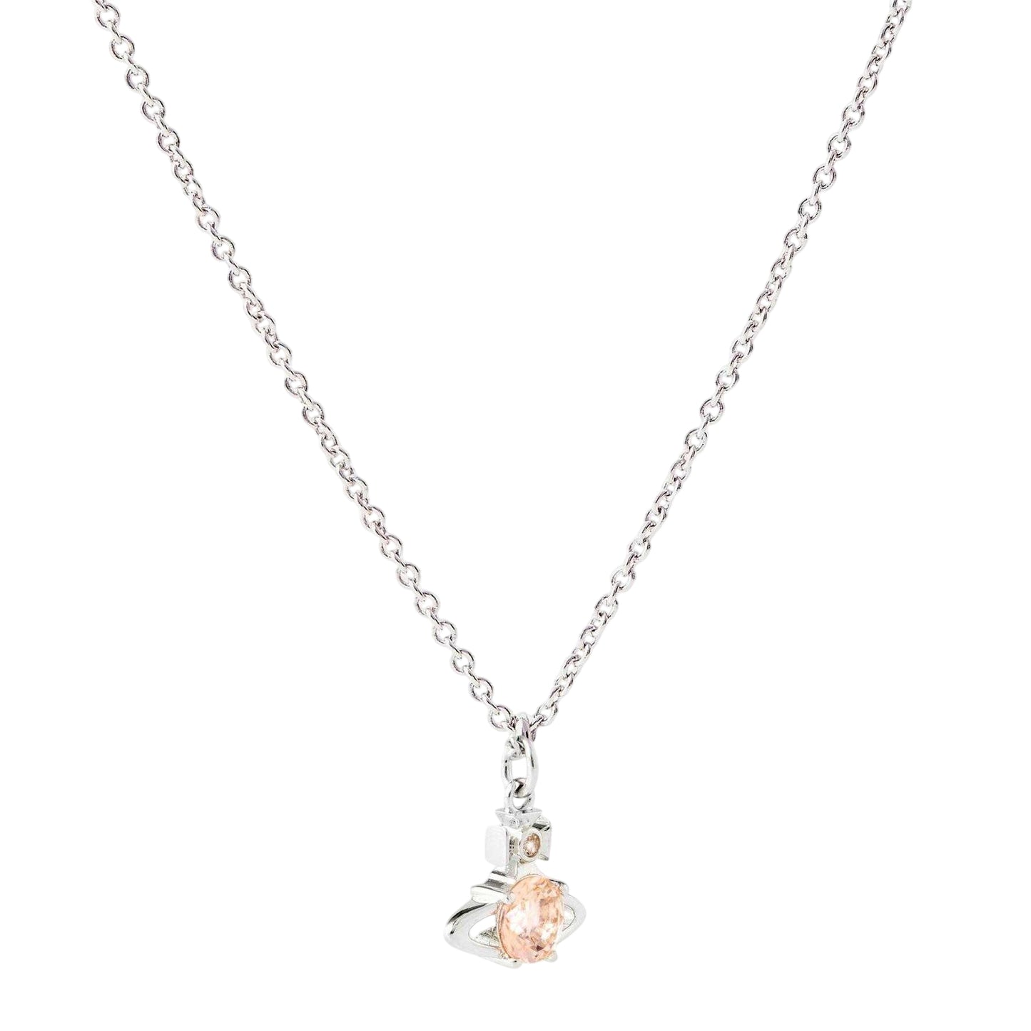Silver-Pink - Back - Vivienne Westwood Orb Necklace & Pendant