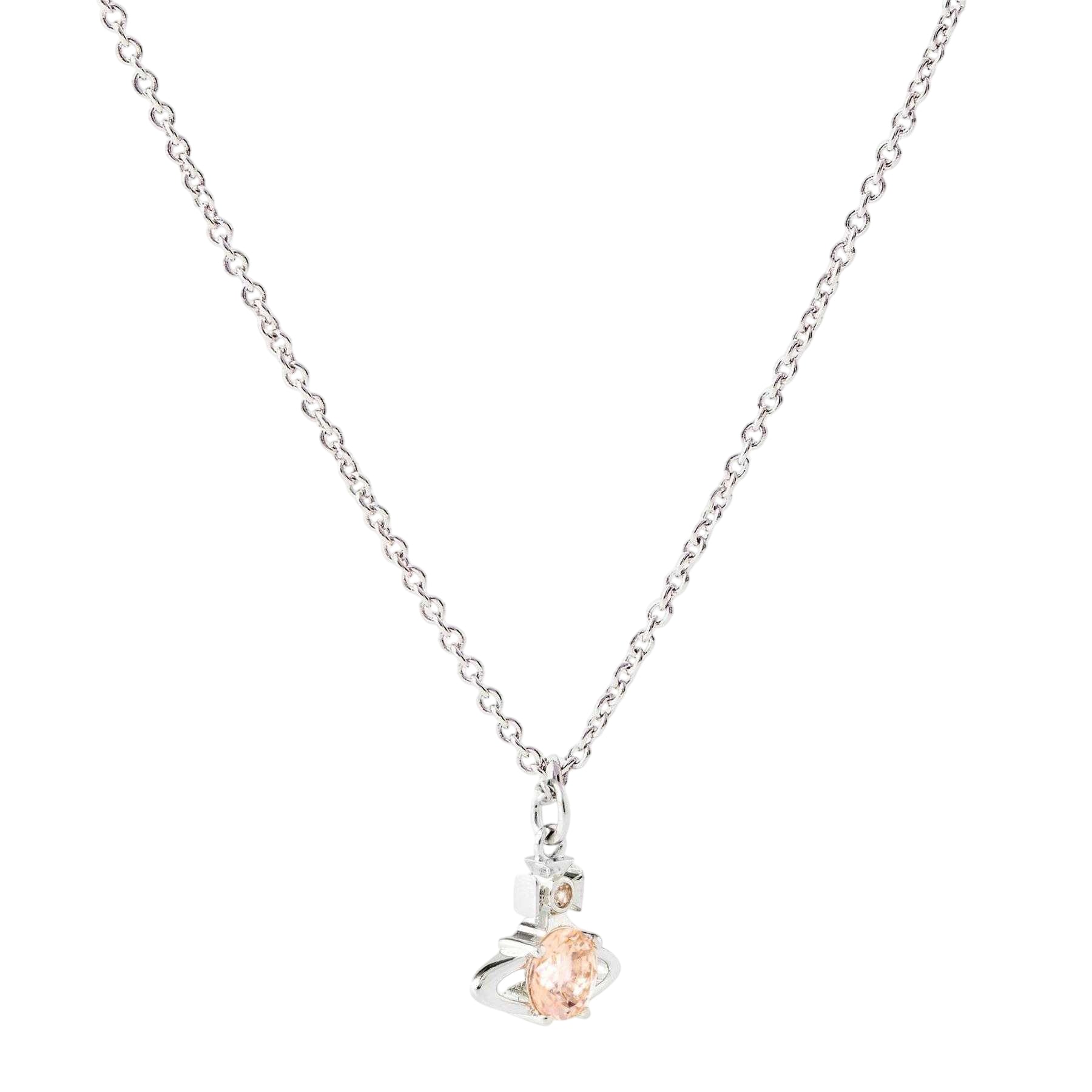 Silver-Pink - Back - Vivienne Westwood Orb Necklace & Pendant