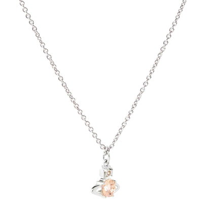 Silver-Pink - Back - Vivienne Westwood Orb Necklace & Pendant