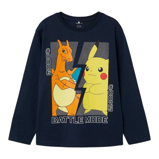 Dark Sapphire - Front - Name It Childrens-Kids Pokemon Long-Sleeved T-Shirt