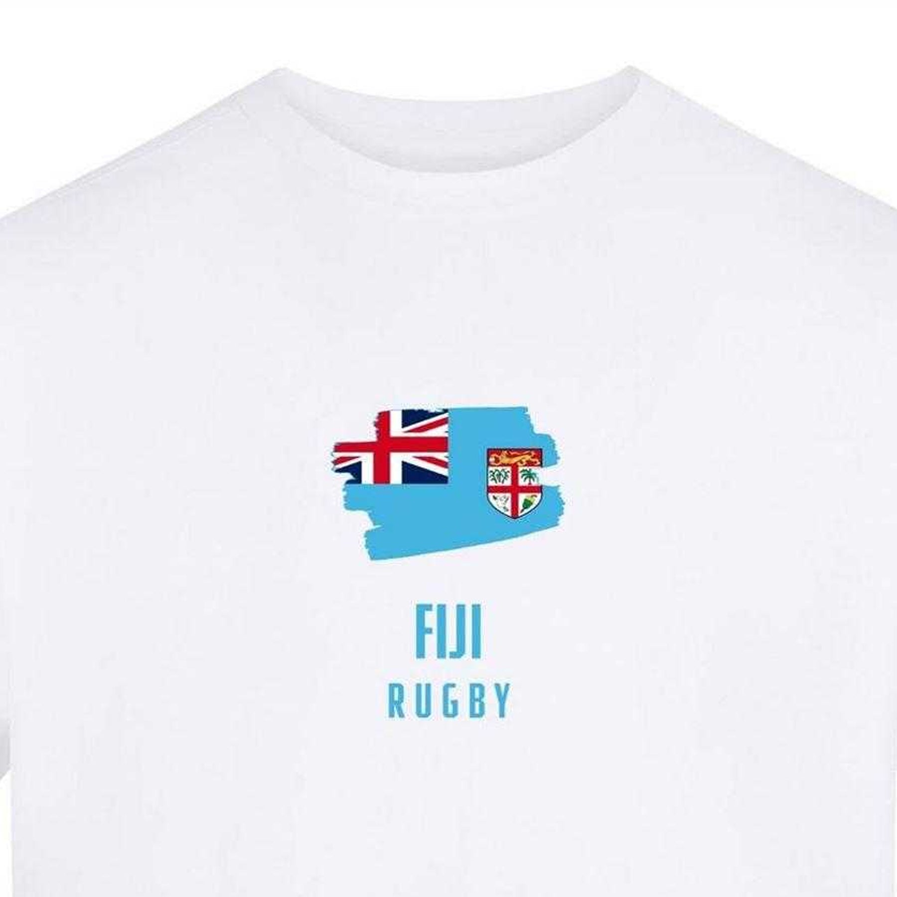 White - Side - AWD Mens Fiji Rugby Flag T-Shirt