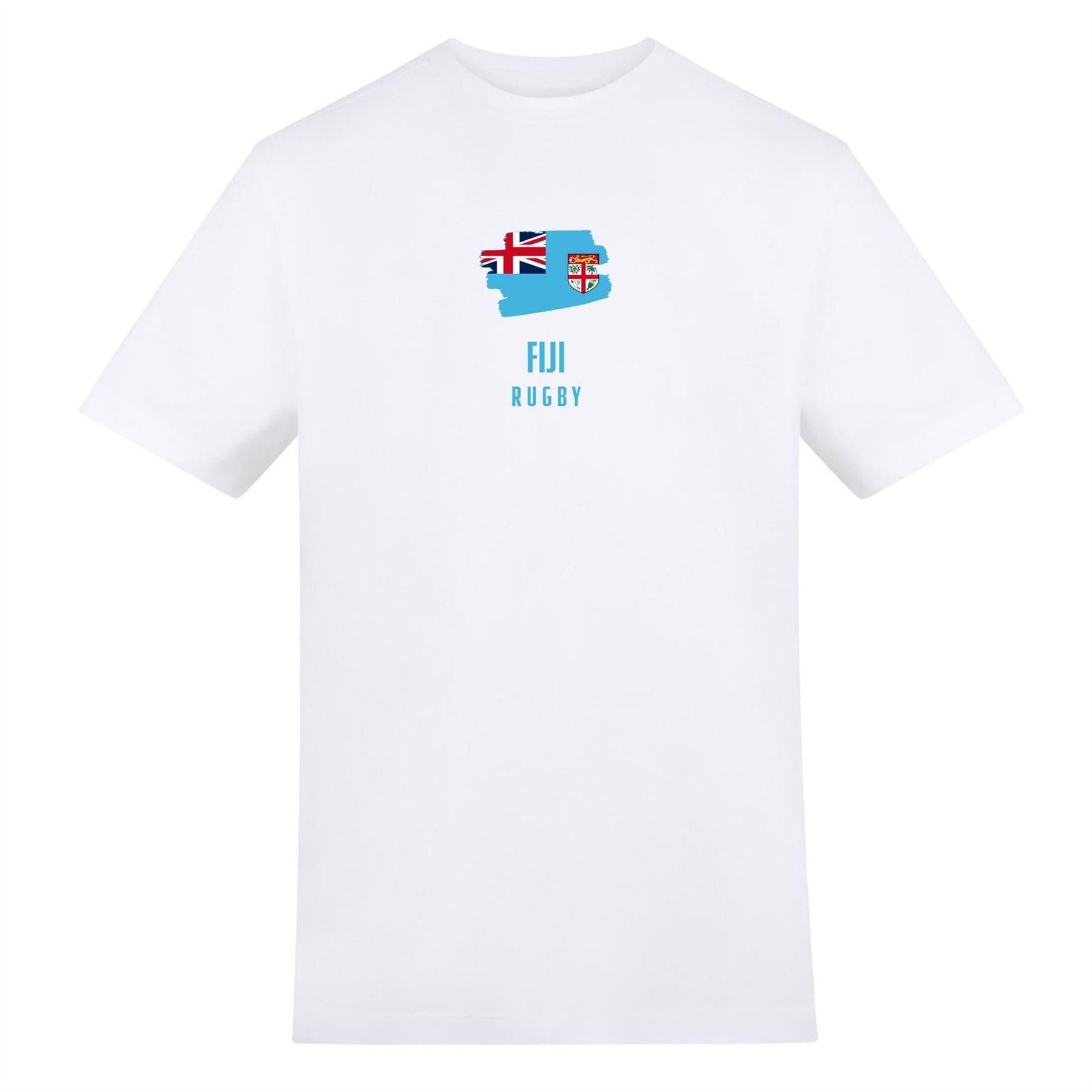 White - Front - AWD Mens Fiji Rugby Flag T-Shirt