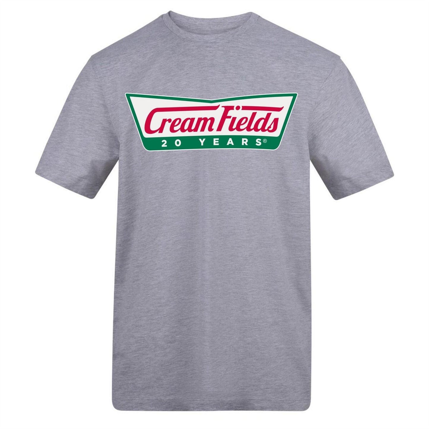 Grey - Front - AWD Mens Cream Fields T-Shirt