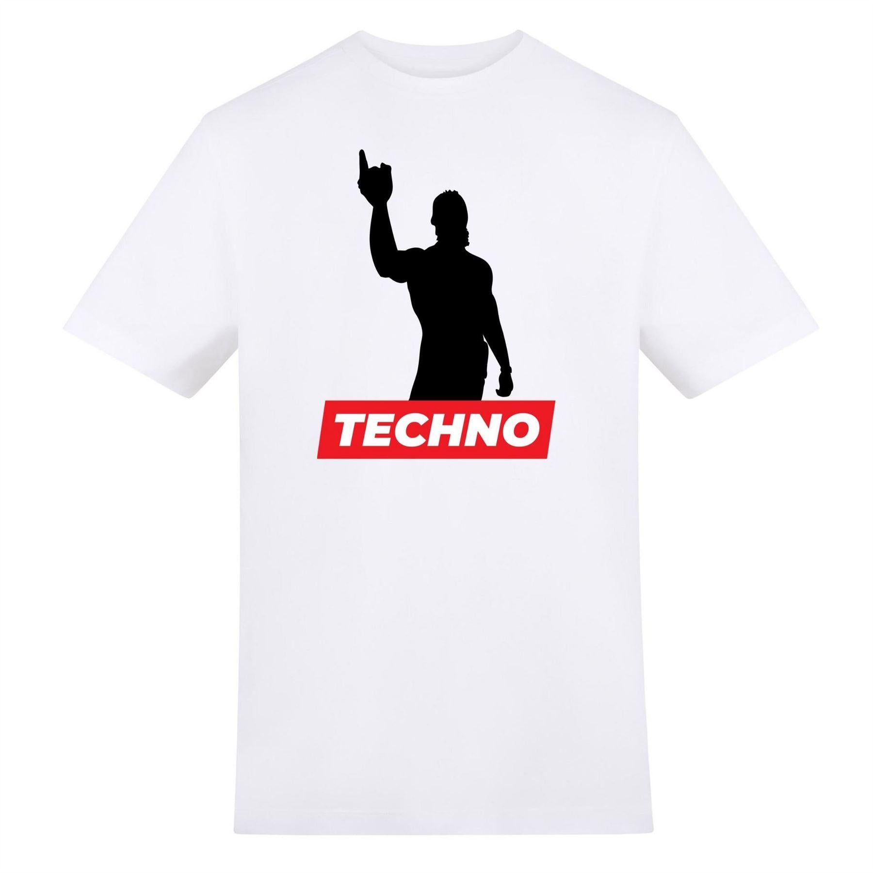 White - Front - AWD Mens Techno T-Shirt