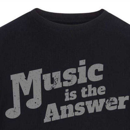 Black - Side - AWD Mens Music Is The Answer T-Shirt