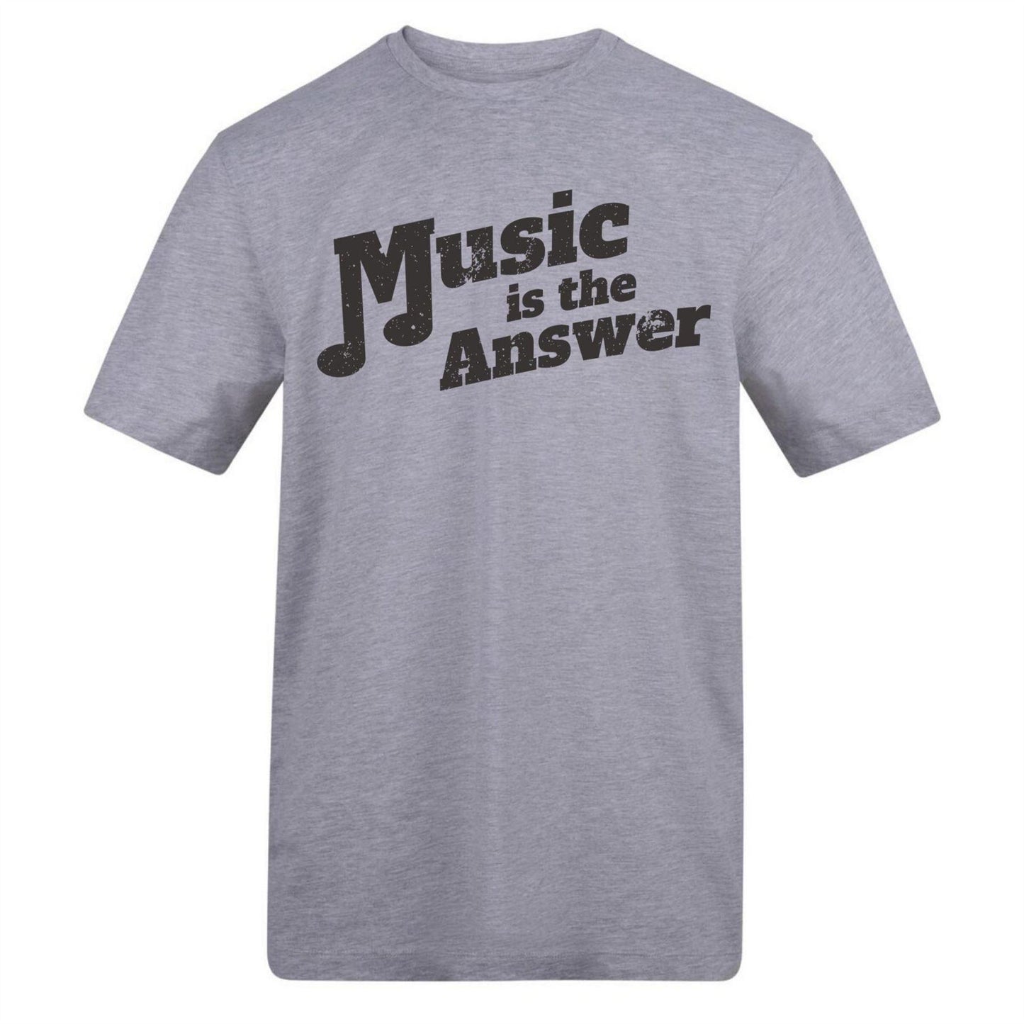 Grey - Front - AWD Mens Music Is The Answer T-Shirt