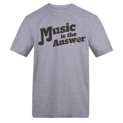 Grey - Front - AWD Mens Music Is The Answer T-Shirt