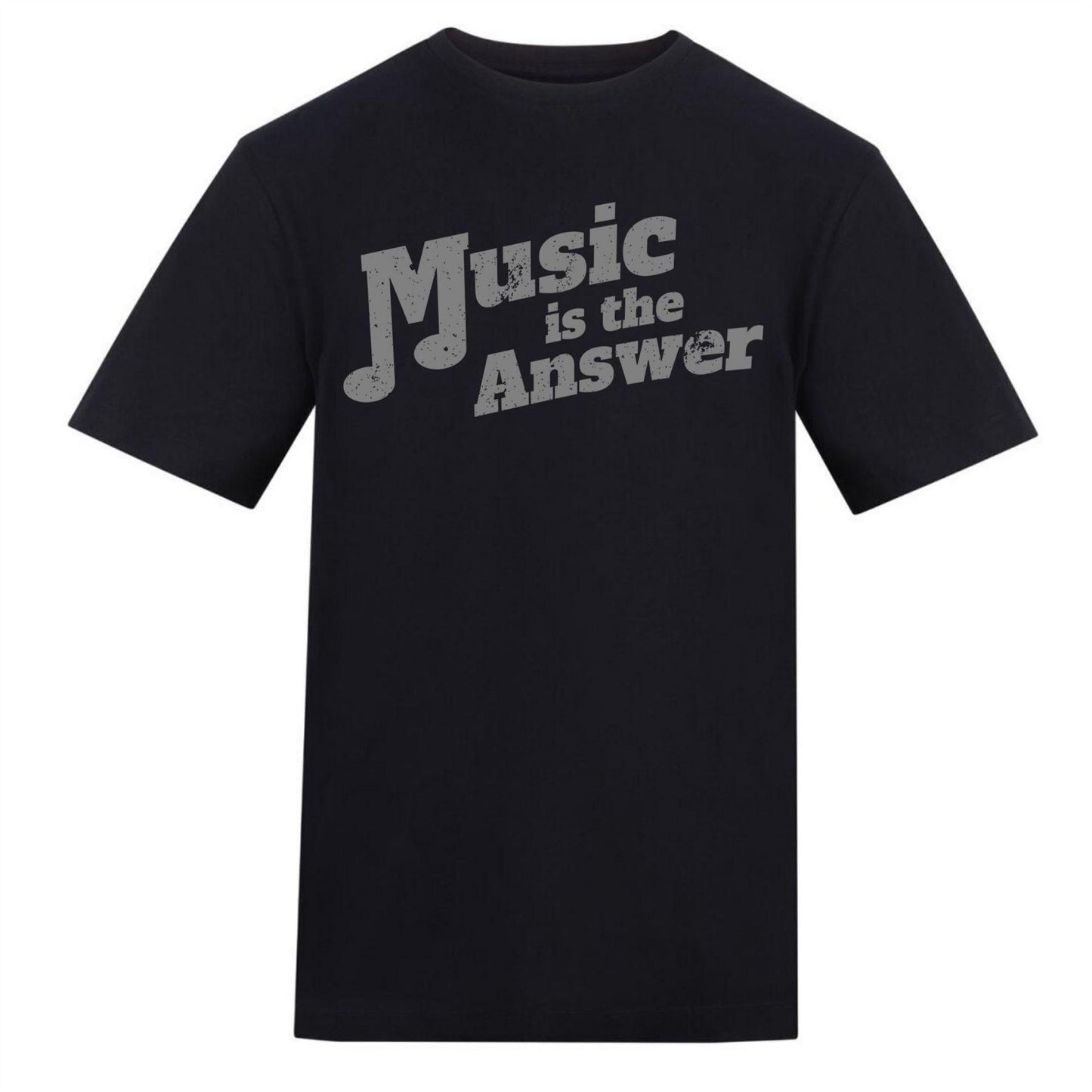 Black - Front - AWD Mens Music Is The Answer T-Shirt