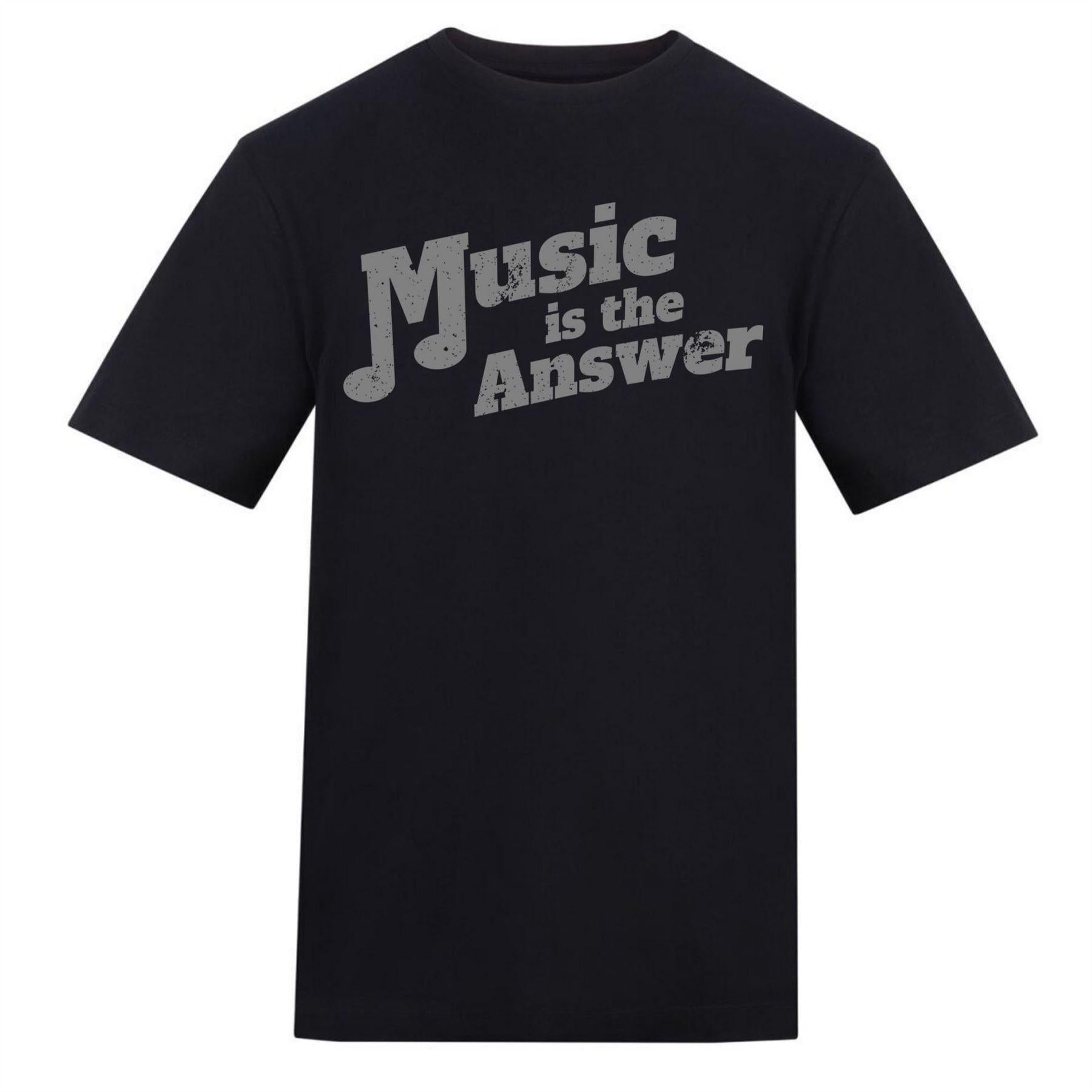 Black - Front - AWD Mens Music Is The Answer T-Shirt