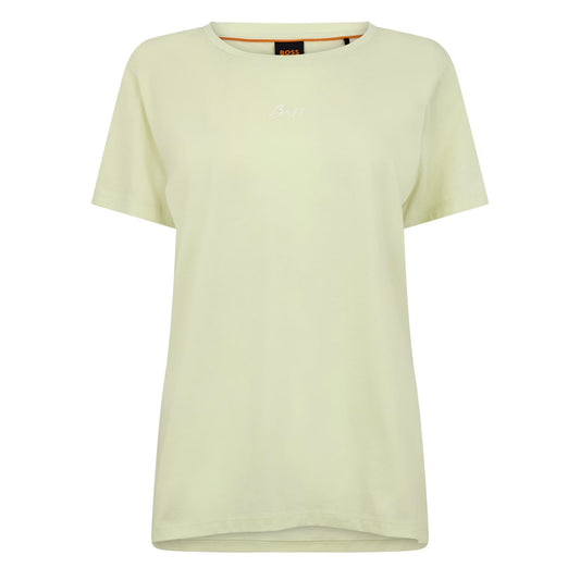 Green - Front - Boss Womens-Ladies Embroidered Logo Slim T-Shirt