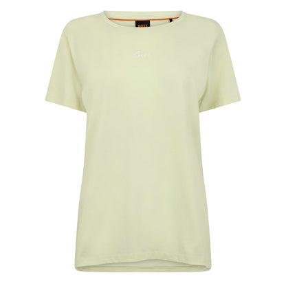 Green - Front - Boss Womens-Ladies Embroidered Logo Slim T-Shirt