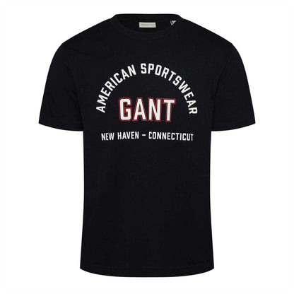 Black - Front - Gant Mens Graphic Print T-Shirt