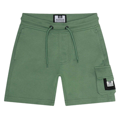 Mid Green - Front - Weekend Offender Boys New Carillo Regular Shorts