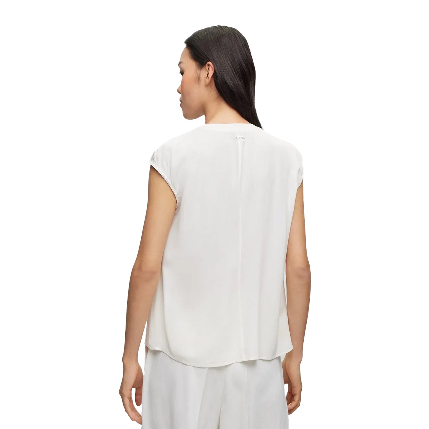 White - Back - Boss Womens-Ladies Berika Regular Blouse