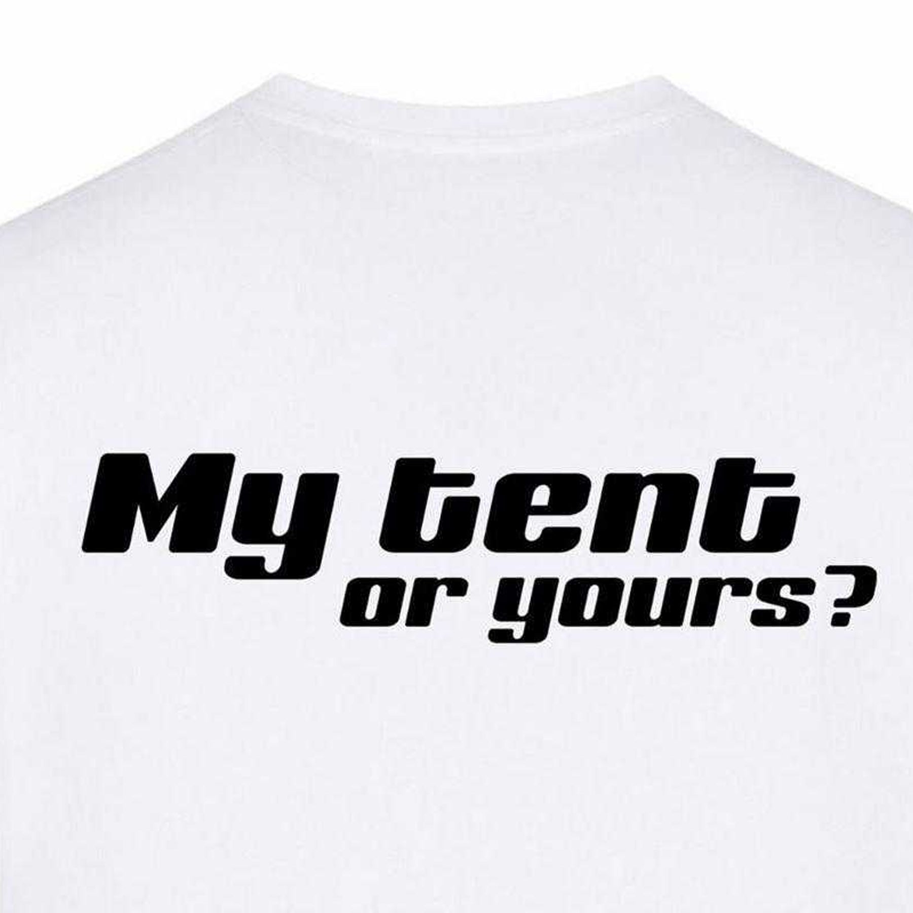 White - Lifestyle - AWD Mens My Tent Or Yours? T-Shirt