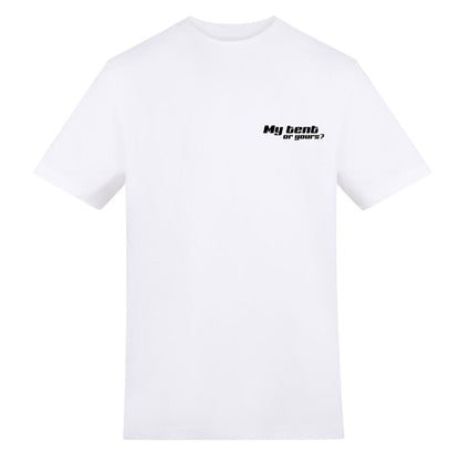 White - Front - AWD Mens My Tent Or Yours? T-Shirt