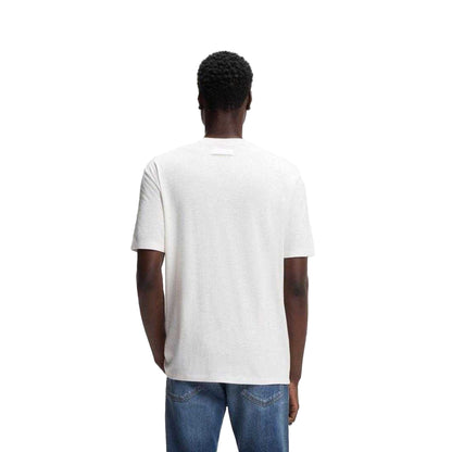Natural - Back - Hugo Mens Crew Neck Relaxed Fit Short-Sleeved T-Shirt