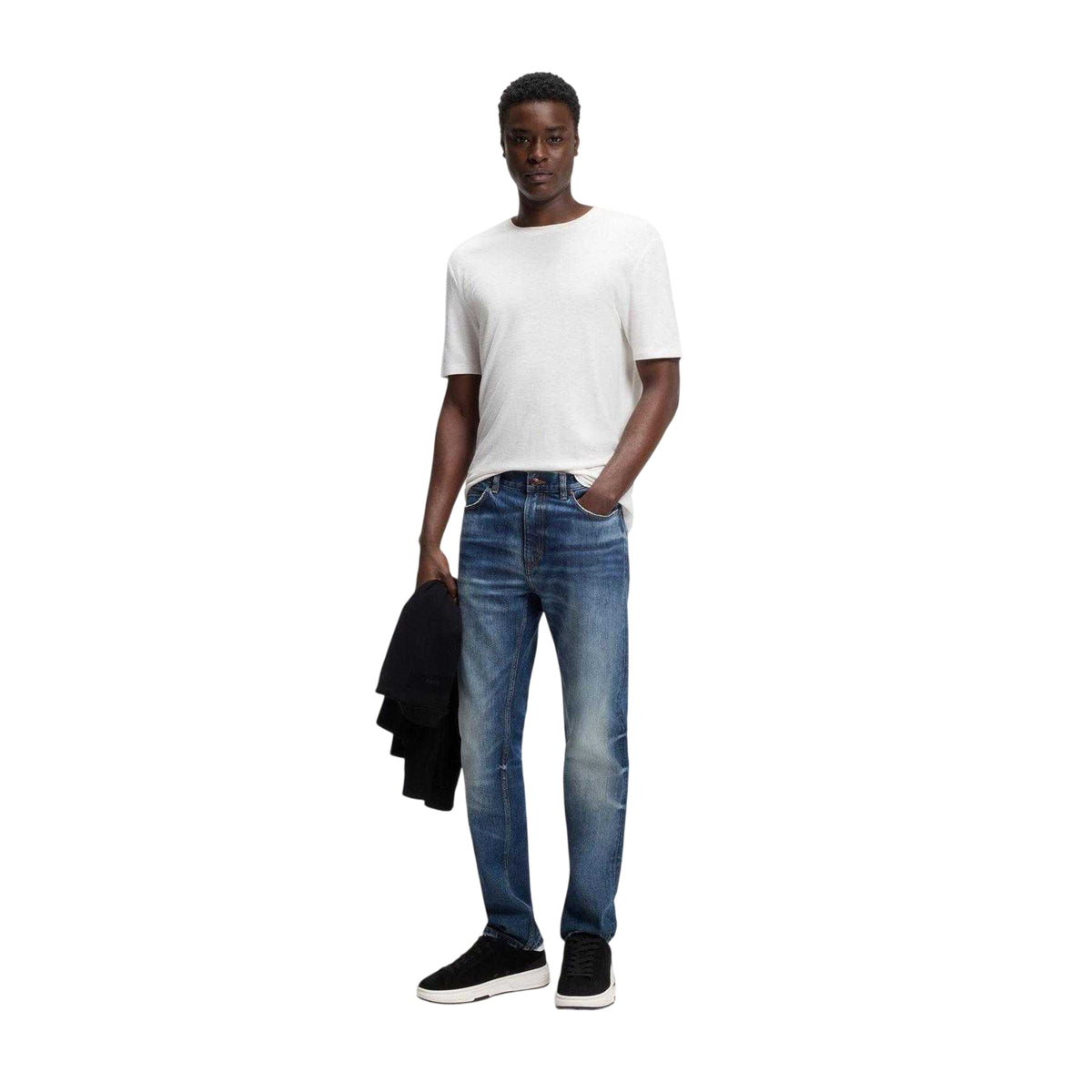 Natural - Lifestyle - Hugo Mens Crew Neck Relaxed Fit Short-Sleeved T-Shirt