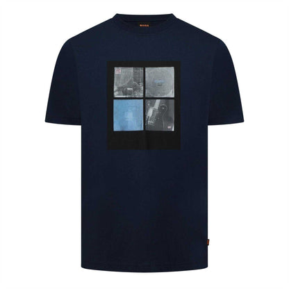 Open Blue - Front - Hugo Mens Short-Sleeved T-Shirt