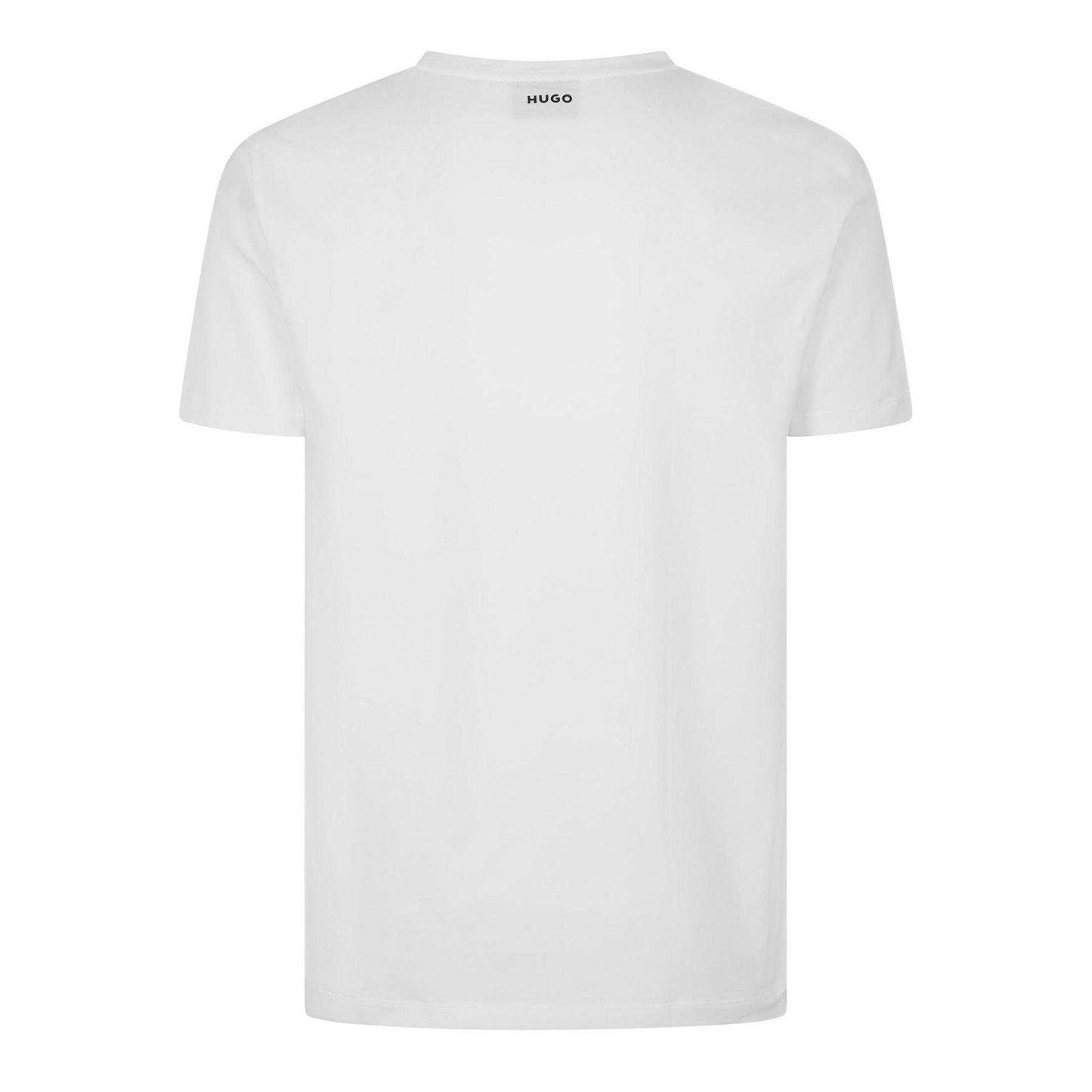 White - Back - Hugo Mens Plain V Neck T-Shirt