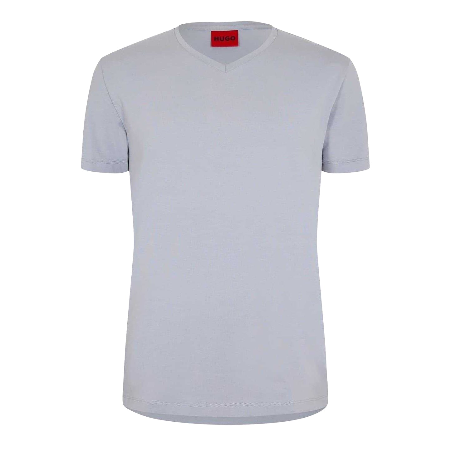 Medium Grey - Front - Hugo Mens Plain V Neck T-Shirt