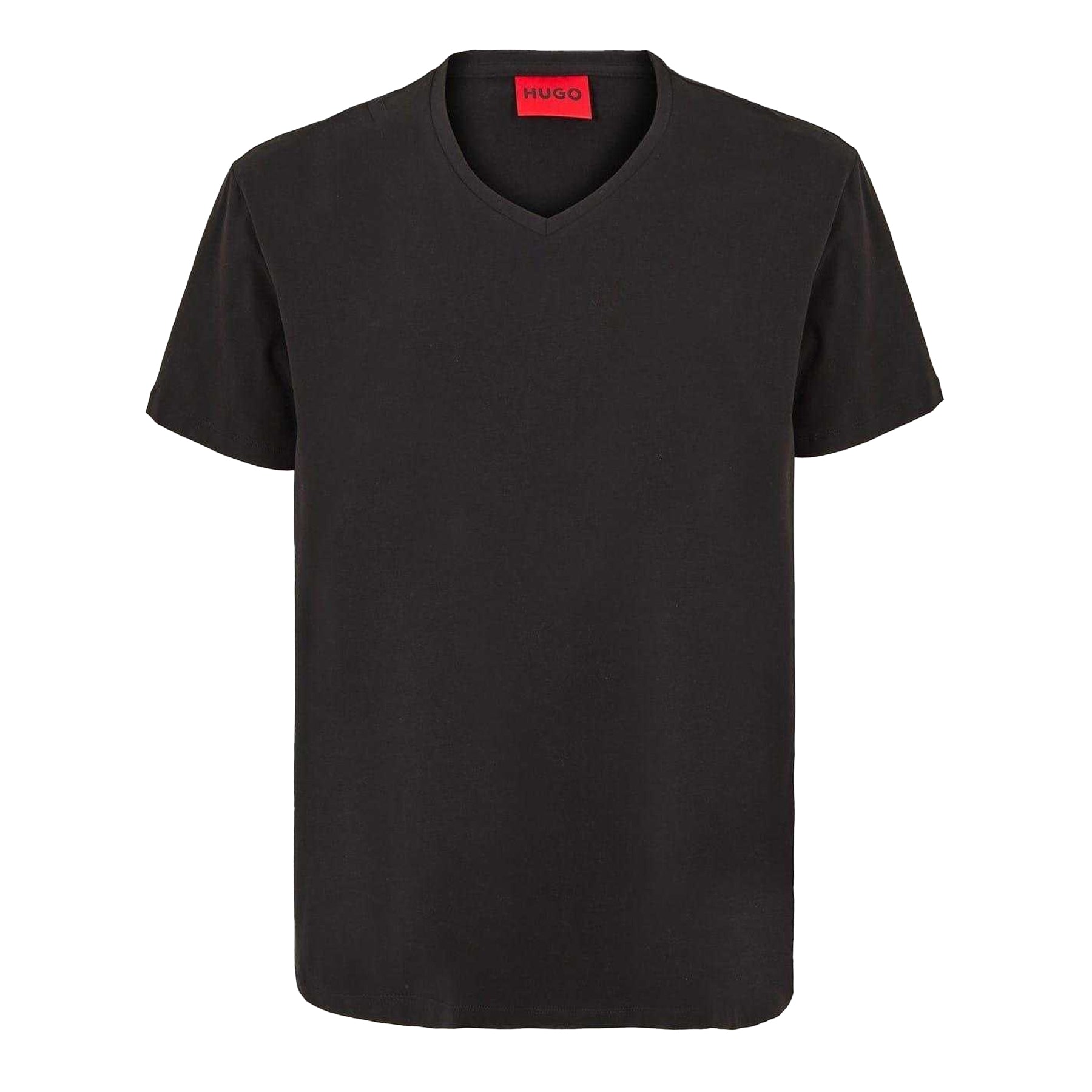 Black - Front - Hugo Mens Plain V Neck T-Shirt
