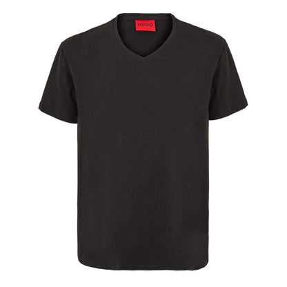Black - Front - Hugo Mens Plain V Neck T-Shirt