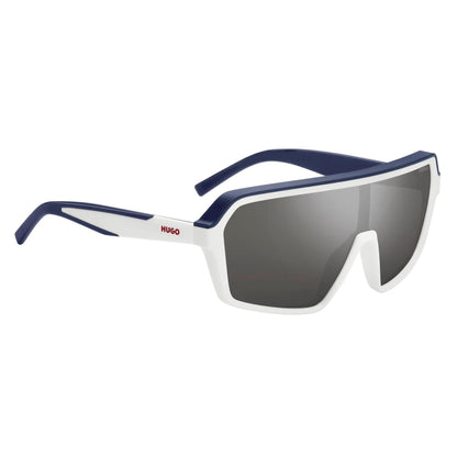 White-Blue - Back - Hugo Mens Shield Sunglasses
