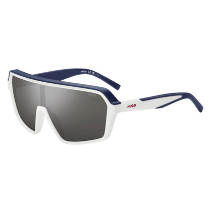 White-Blue - Front - Hugo Mens Shield Sunglasses