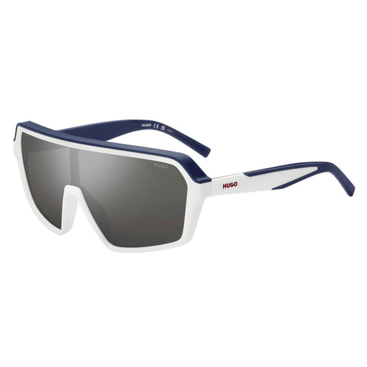 White-Blue - Front - Hugo Mens Shield Sunglasses