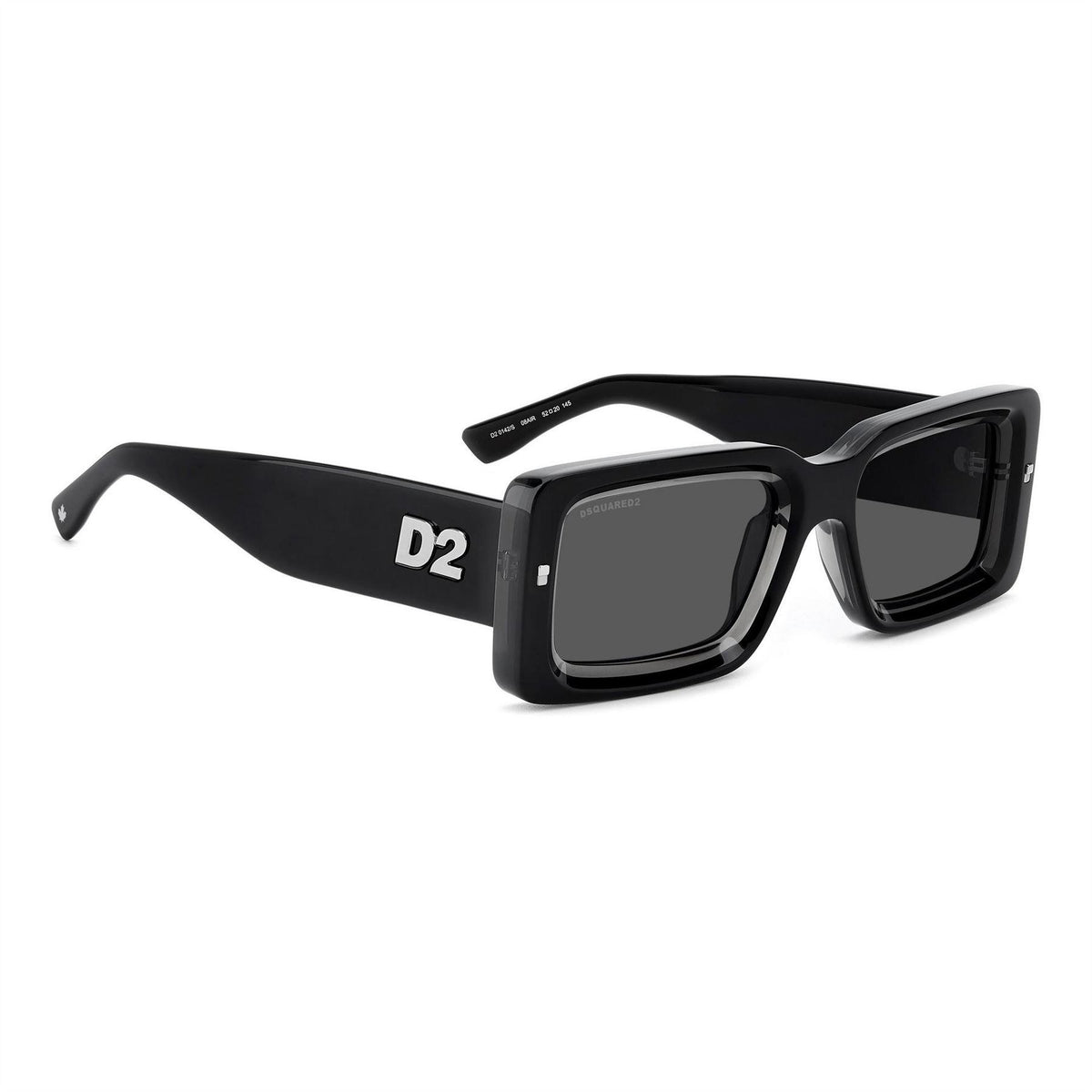 Black-Grey - Side - DSquared2 Mens Rectangular Sunglasses