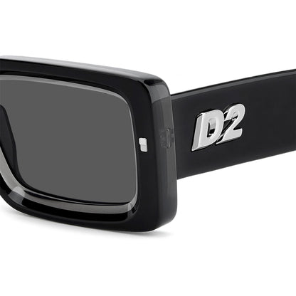 Black-Grey - Pack Shot - DSquared2 Mens Rectangular Sunglasses