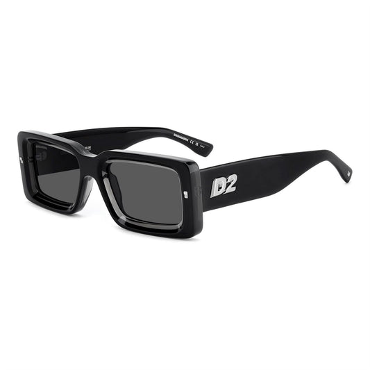Black-Grey - Front - DSquared2 Mens Rectangular Sunglasses