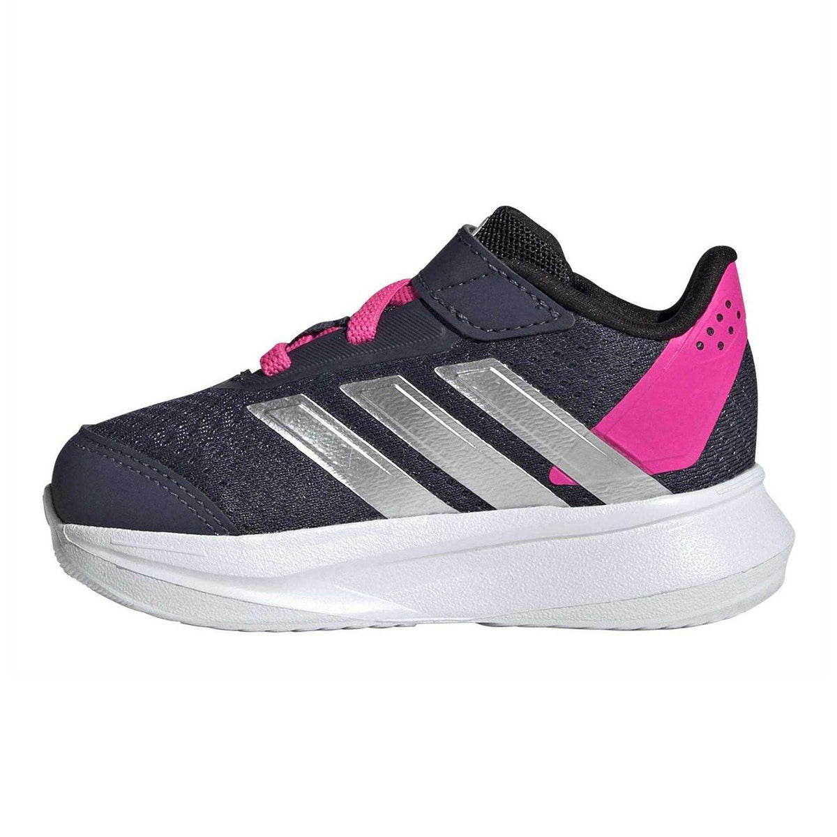 Navy-Silver - Side - Adidas Childrens-Kids Duramo SL Low Cut Walking Shoes