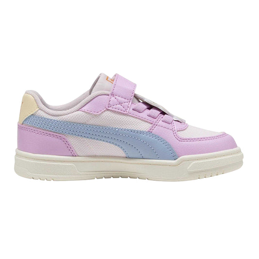 Mauve-Blue-Pink - Front - Puma Childrens-Kids Caven III Dora The Explorer Court Shoes