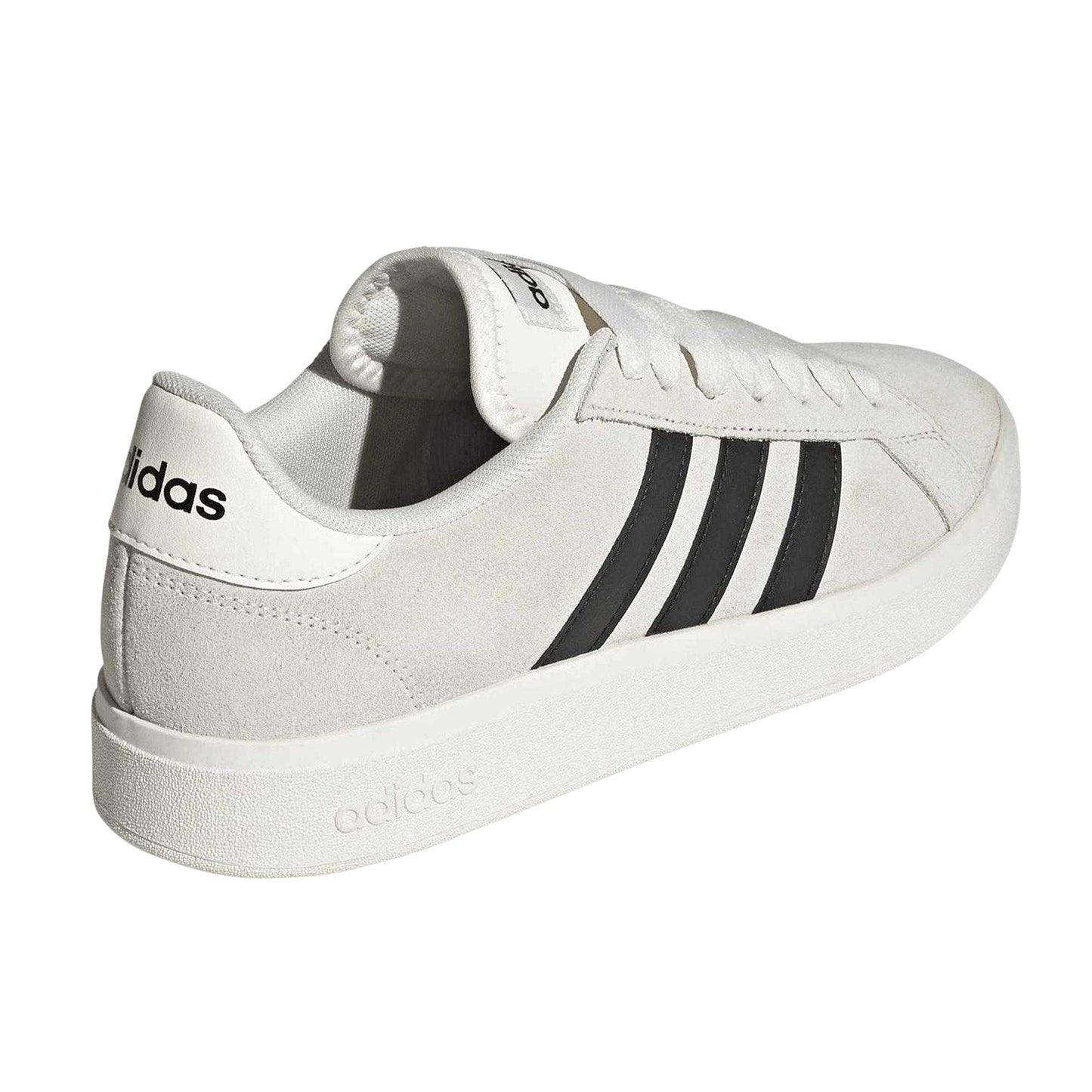 Off White - Back - Adidas Childrens-Kids Grand Court Suede Trainers