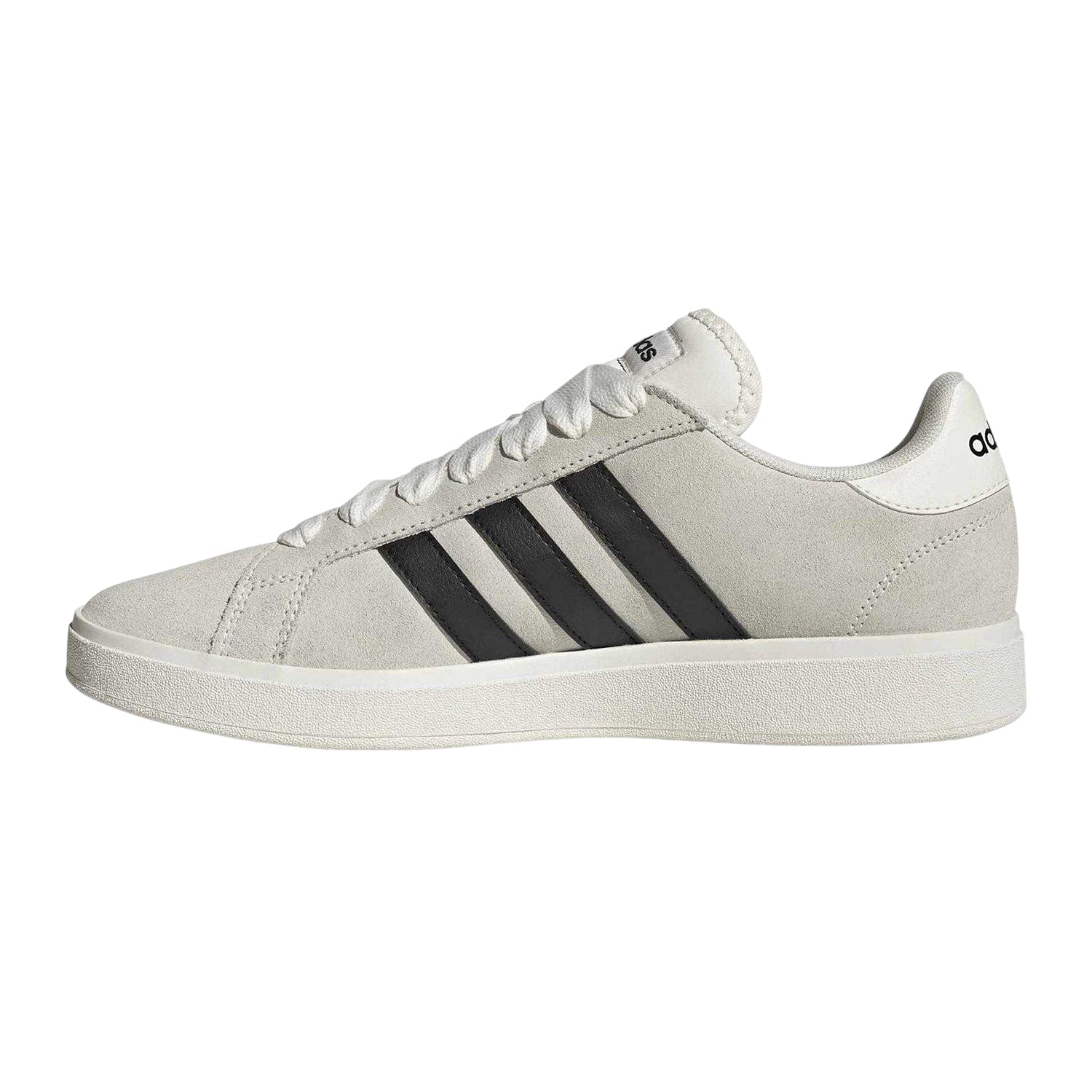 Off White - Side - Adidas Childrens-Kids Grand Court Suede Trainers