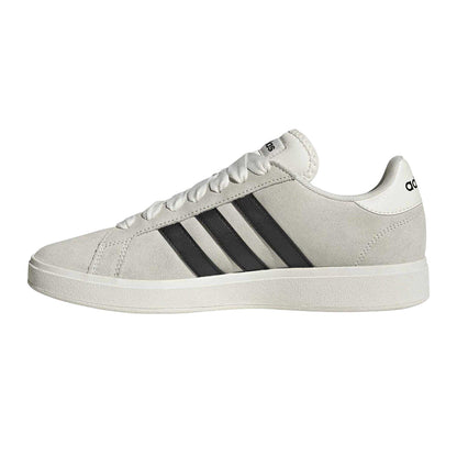 Off White - Side - Adidas Childrens-Kids Grand Court Suede Trainers