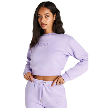 Lilac - Front - SikSilk Womens-Ladies Crop Sweatshirt