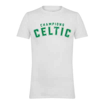 White-Green - Front - AWD Unisex Adult Champions Celtic T-Shirt