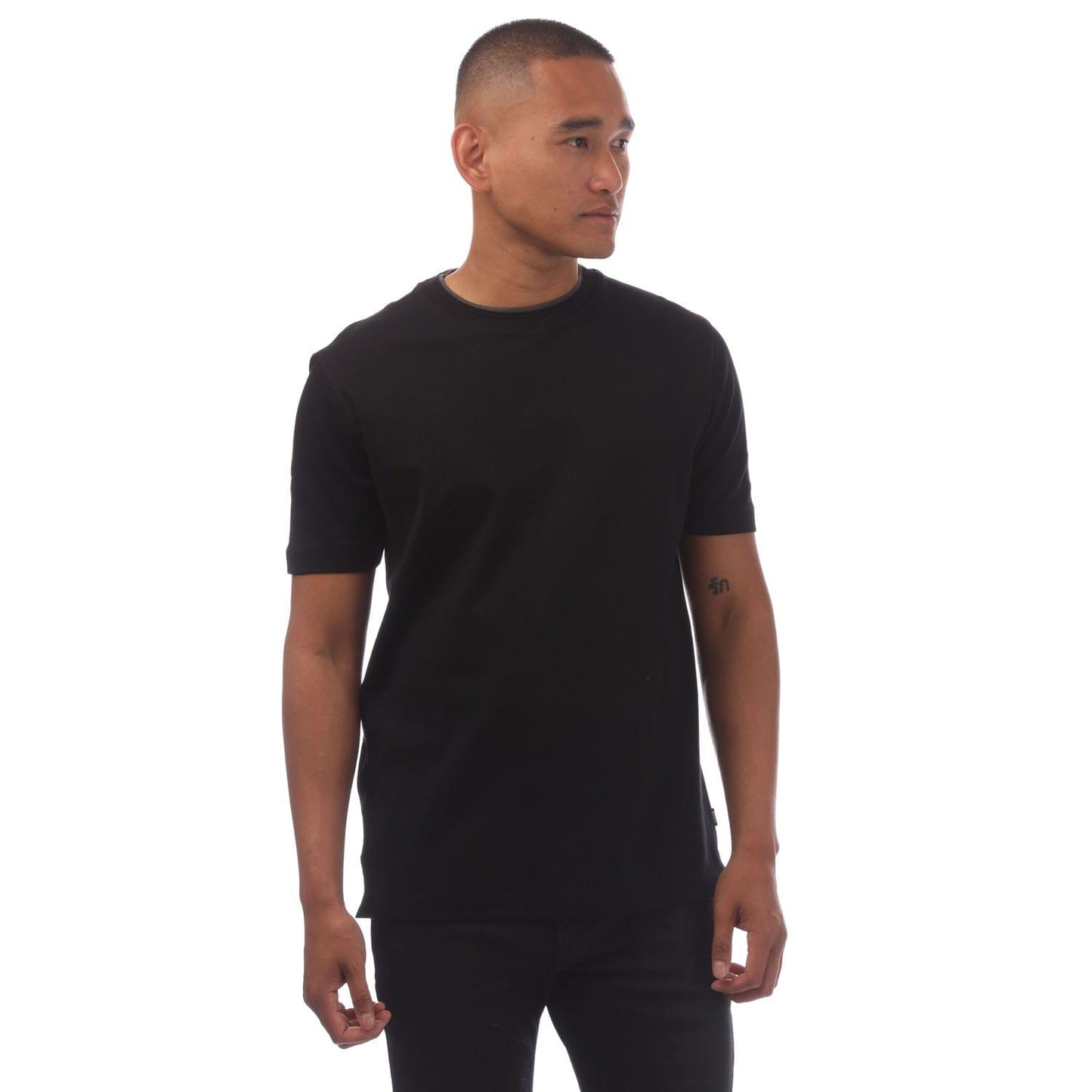 Black - Front - Hugo Boss Mens H-Thompson T-Shirt