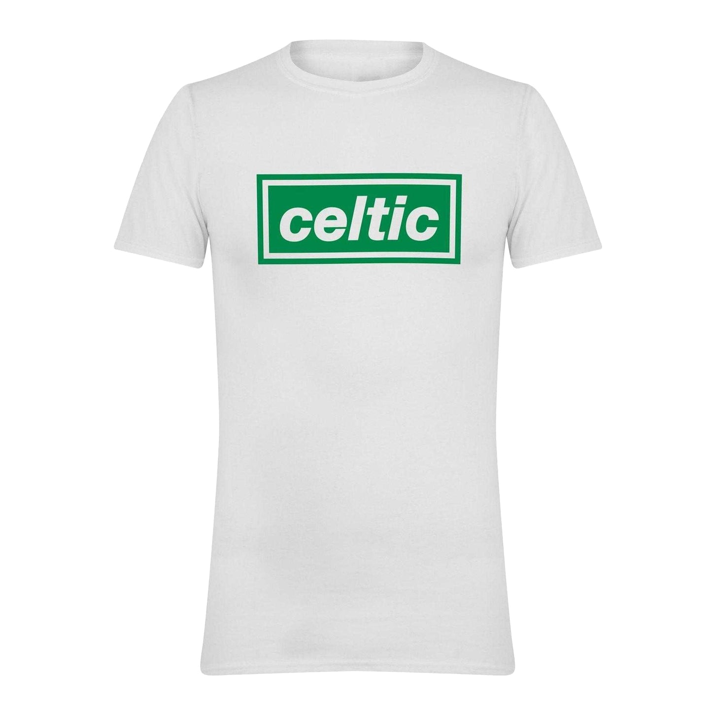White-Green - Front - AWD Unisex Adult Celtic Cotton T-Shirt
