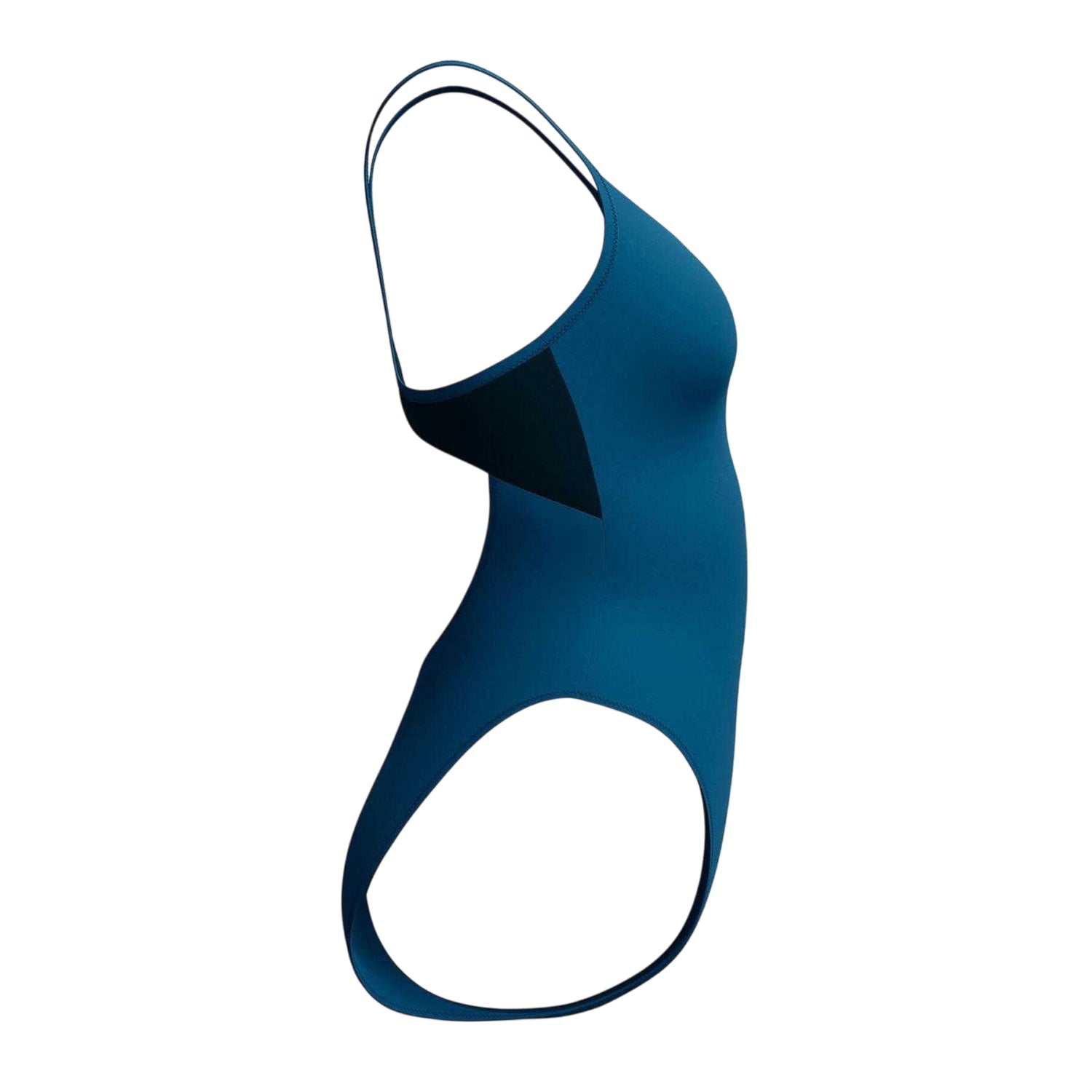 Green - Side - Speedo Womens-Ladies Plain Racer One Piece Swimsuit