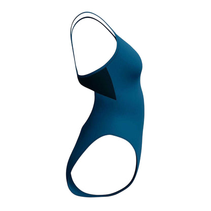 Green - Side - Speedo Womens-Ladies Plain Racer One Piece Swimsuit