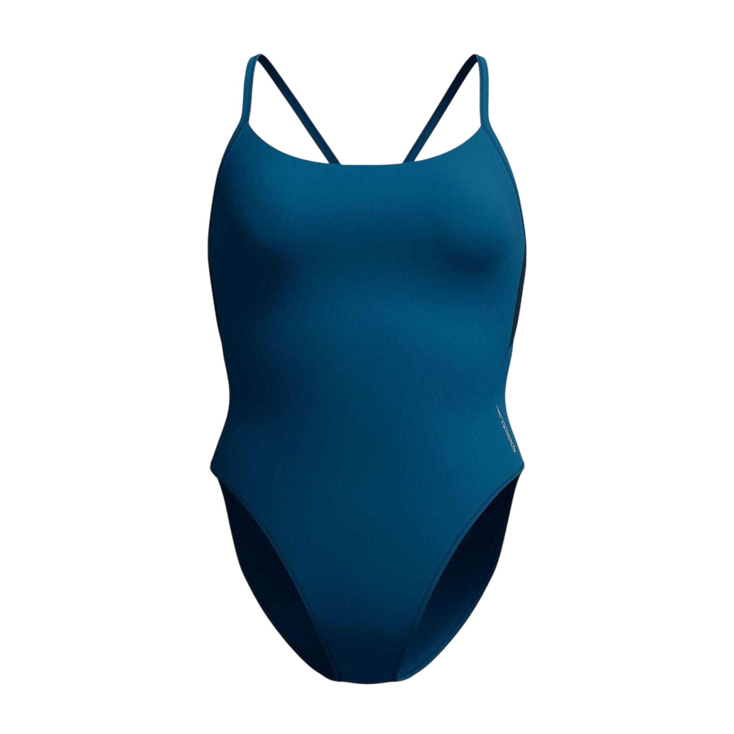 Green - Front - Speedo Womens-Ladies Plain Racer One Piece Swimsuit
