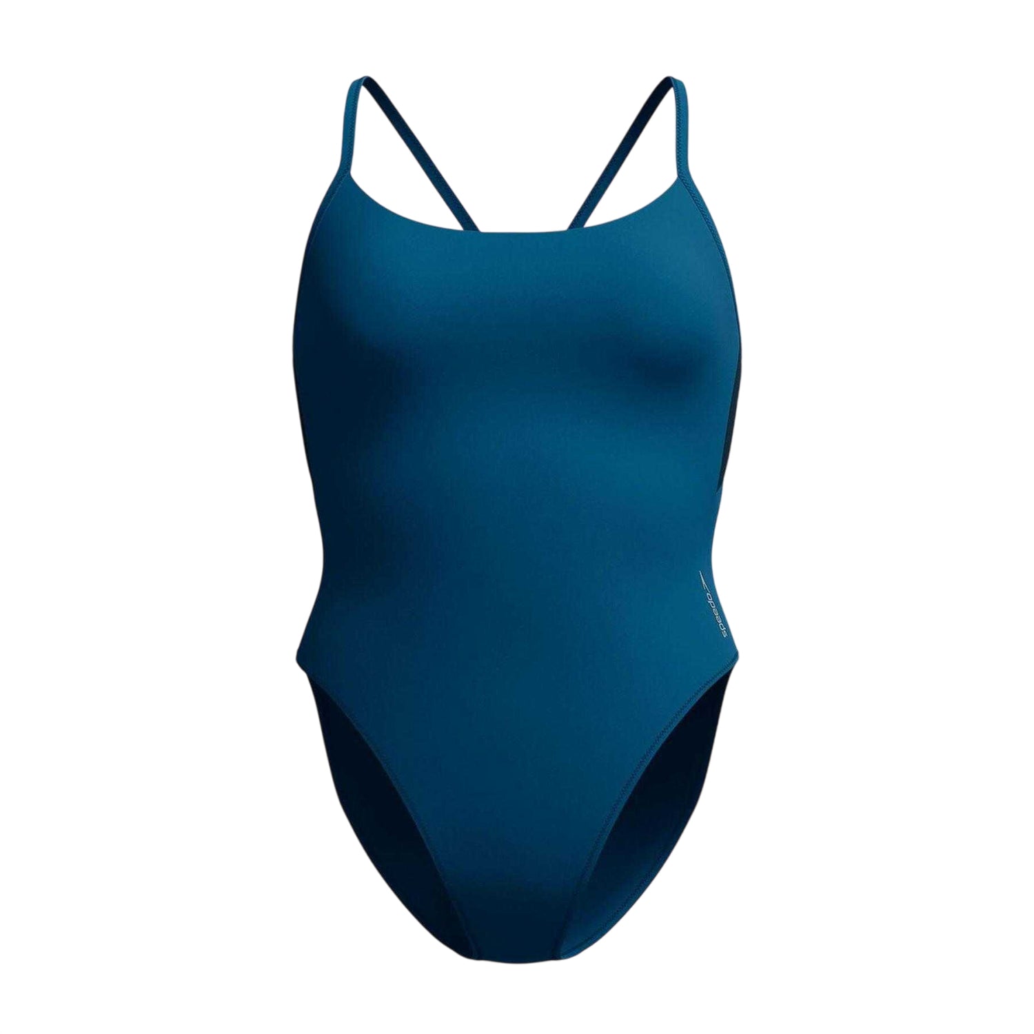 Green - Front - Speedo Womens-Ladies Plain Racer One Piece Swimsuit