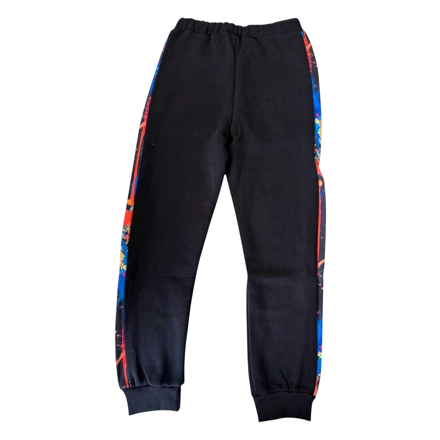 Black-Multicoloured - Back - DFND London Childrens-Kids Abstract Slim Joggers